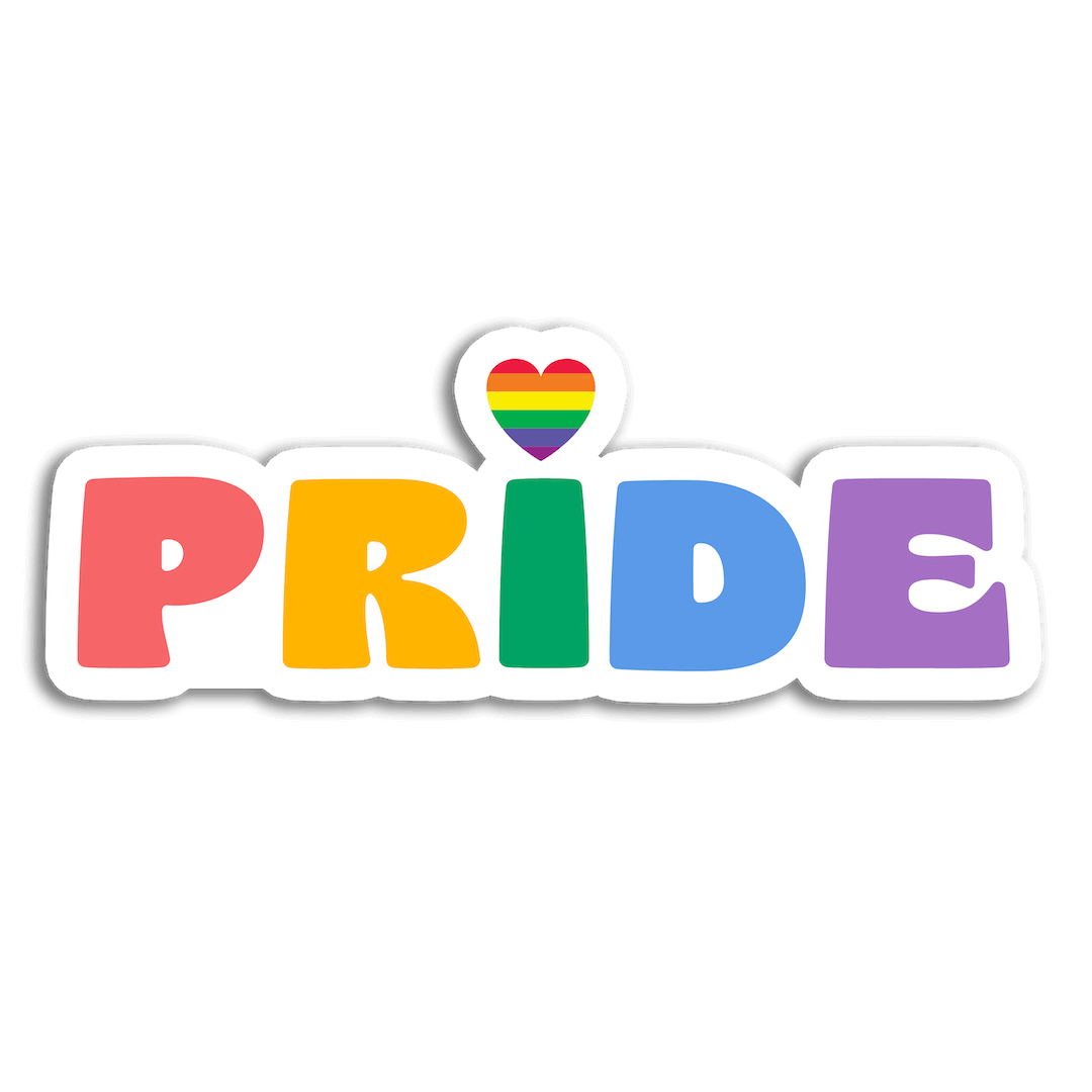 Stick With Finn - Rainbow Pride Sticker: 2.7 x 1 in