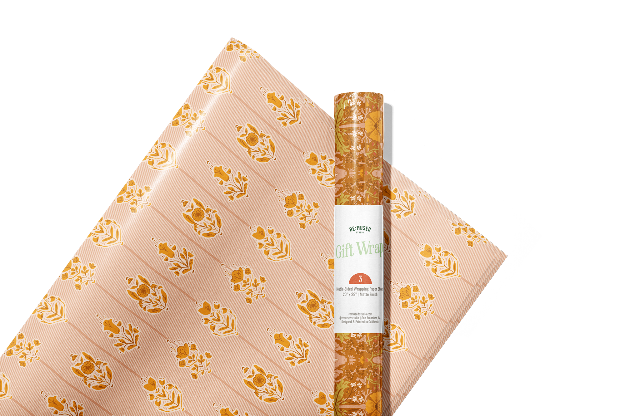 re:mused studio - Wildflower Gift Wrap Sheet-Double Sided
