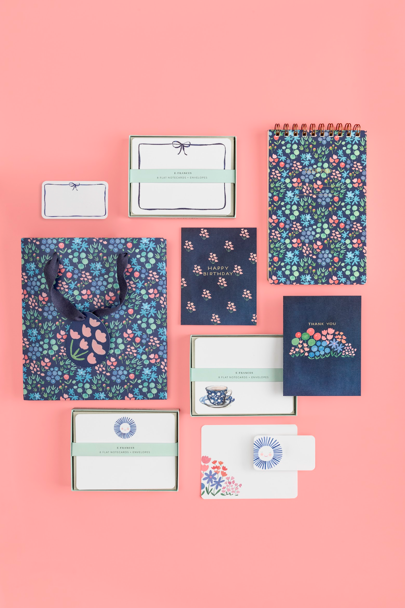 E. Frances Paper - Dainty Block Print Blue Birthday Greeting Card