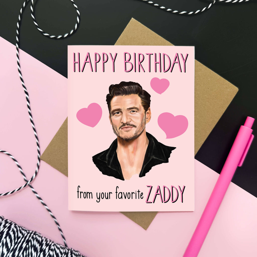 Morgan Swank Studio - Pedro Zaddy Pop Culture Birthday Card
