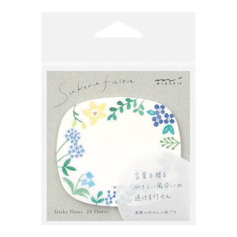 Midori Sticky Notes Transparency, Wild Flowers