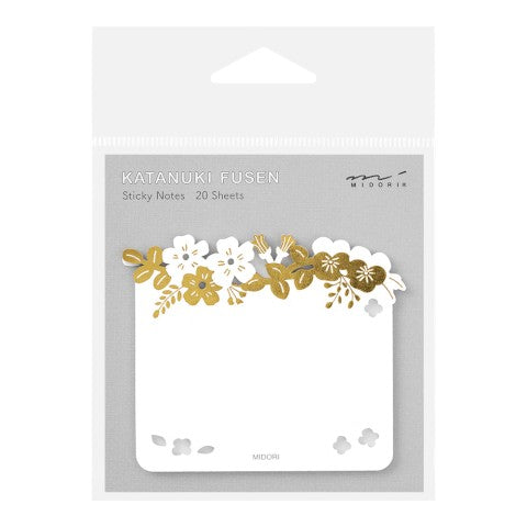 Midori Die Cut Sticky Notes Foil Stamping Flowers