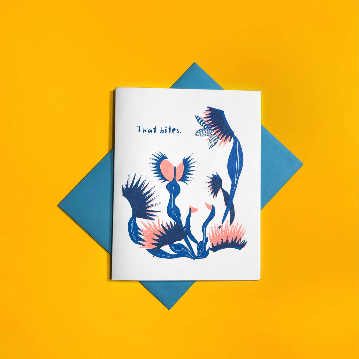 Pier Six Press - Fly Trap Bites - Fun Risograph Card