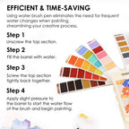 Grabie - Foldable Watercolor Set Of 56 With Water Brush Pen