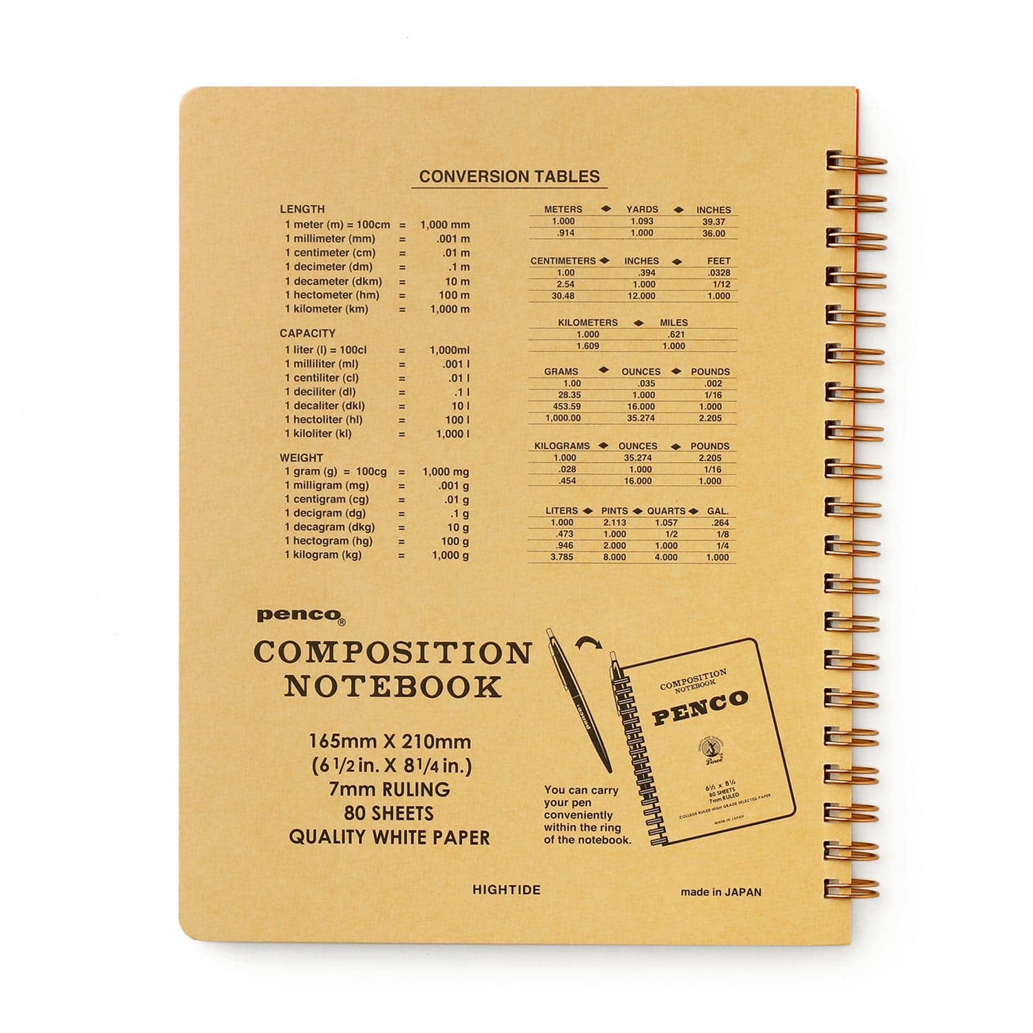 Hightide USA - Coil Notebook/ L: Natural