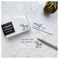 Kiss and Punch - Wiener Dachshund Dog Minis™ - Flat Notecard Set of 60 