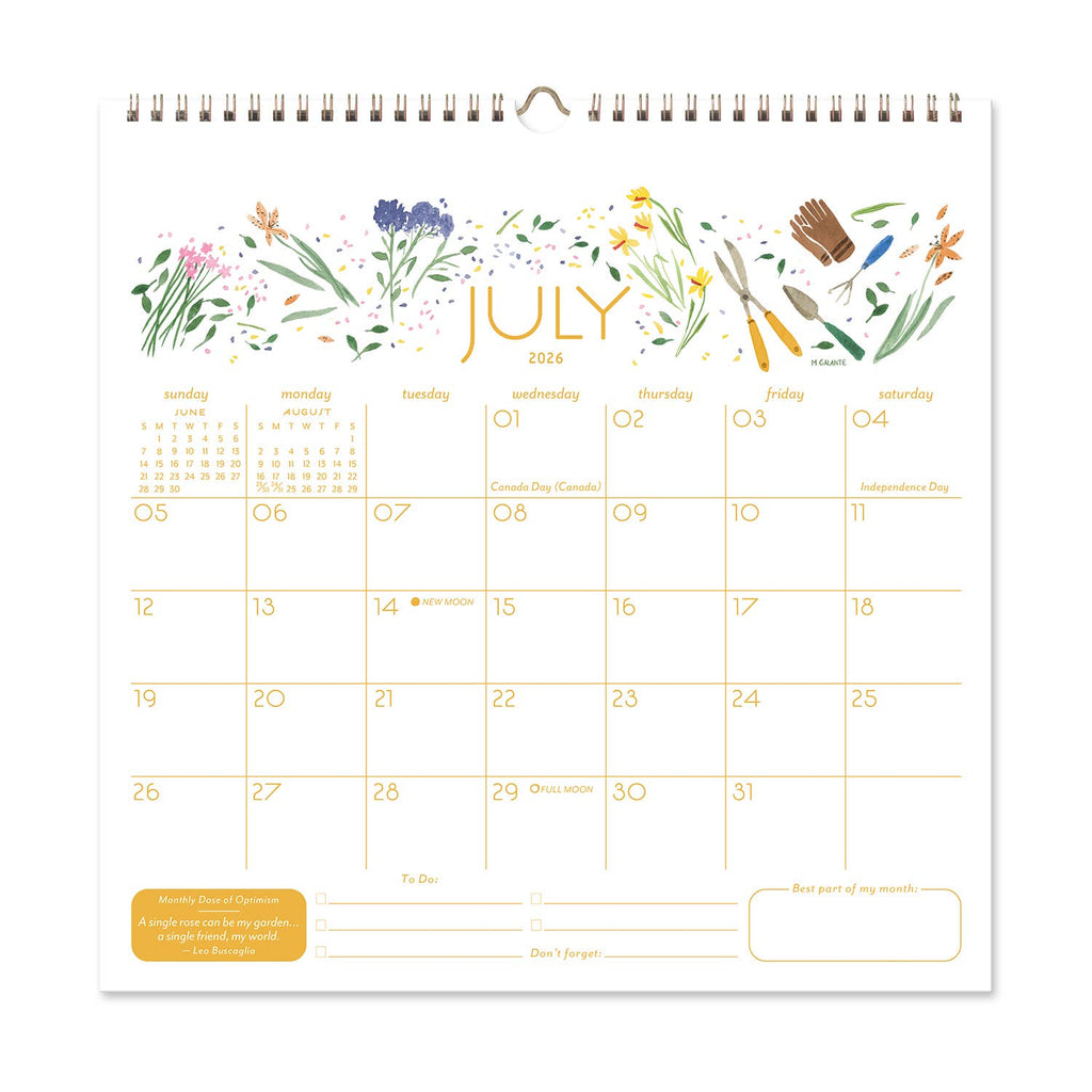 Seedlings - 2026 Seedlings Garden Party 12 Month Classic Grid Calendar