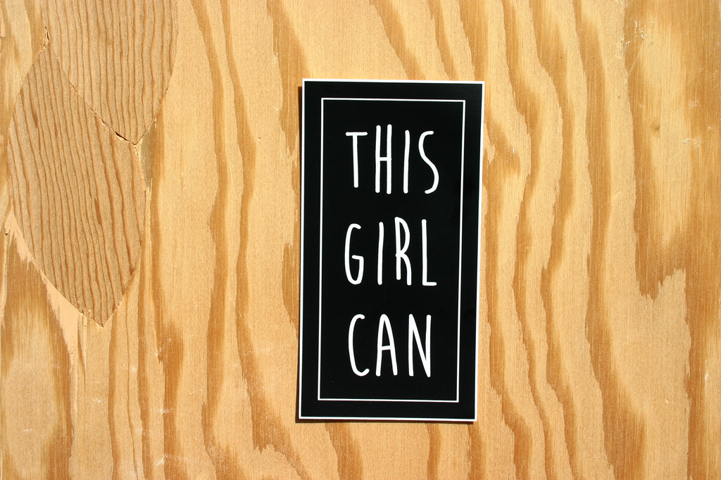 Discovery Stickers - This Girl Can Vinyl Sticker: Pink / Tall