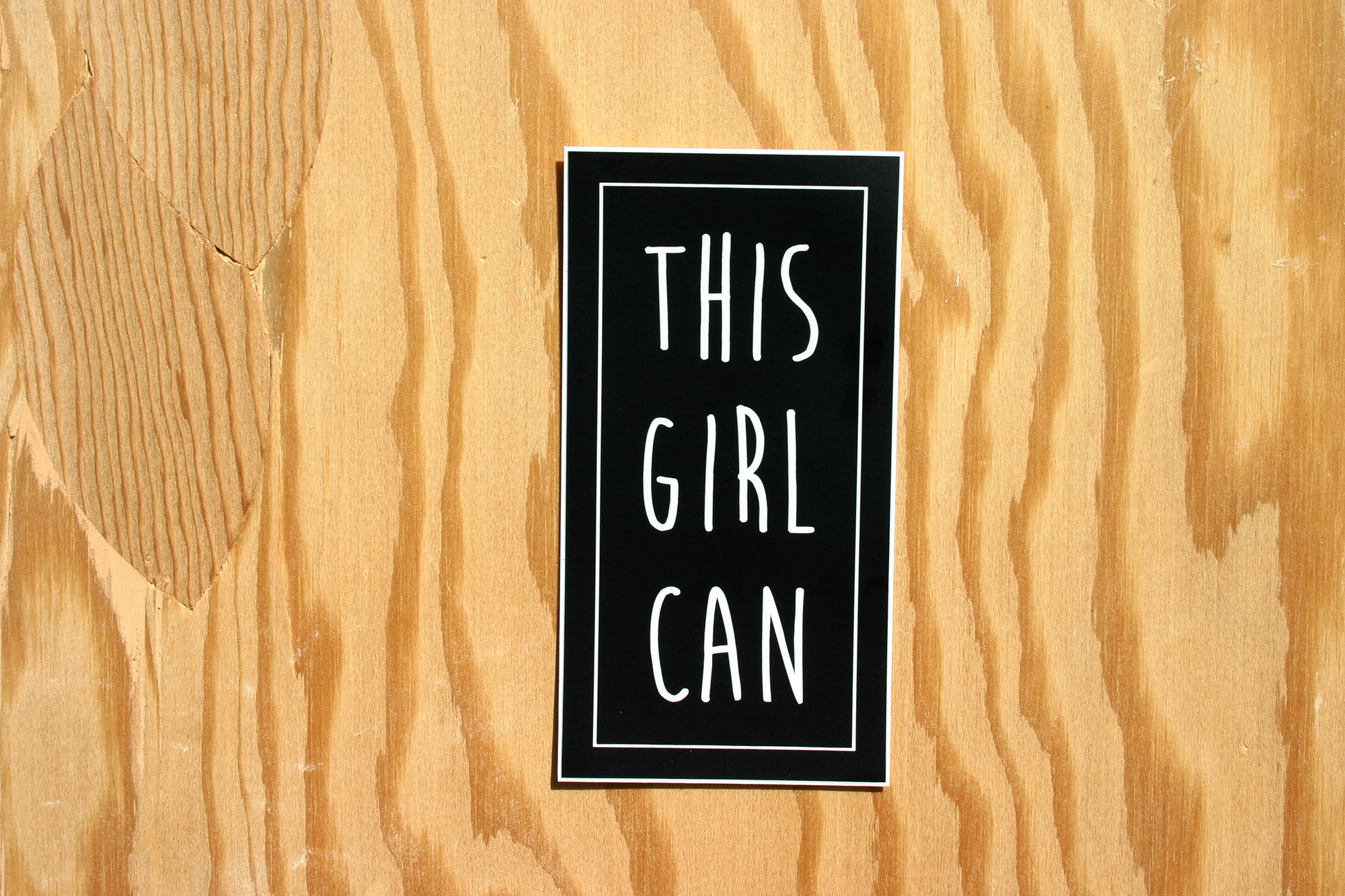 Discovery Stickers - This Girl Can Vinyl Sticker: Pink / Tall