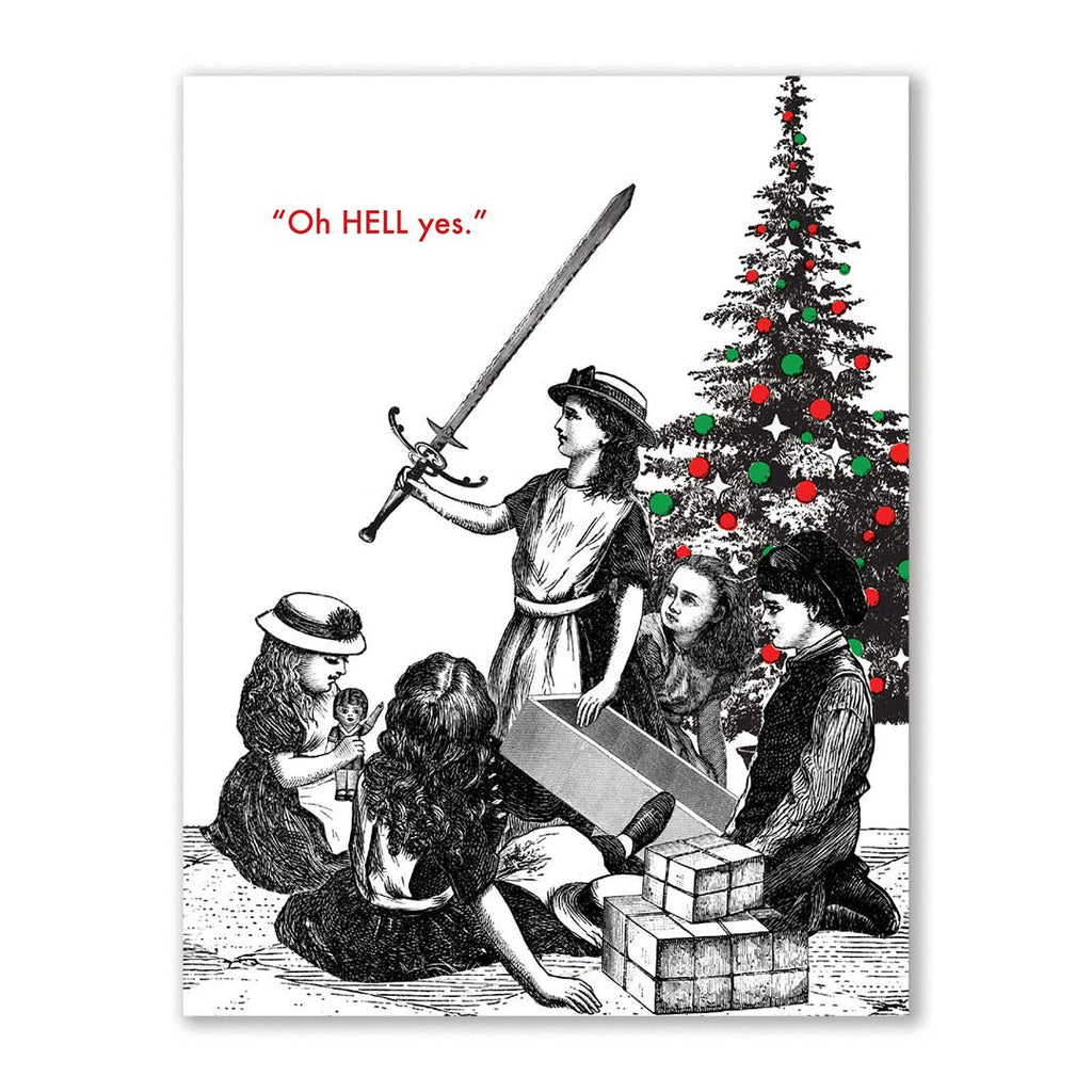 The Mincing Mockingbird - Christmas Sword Greeting Card