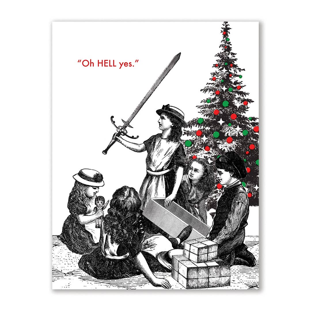 The Mincing Mockingbird - Christmas Sword Greeting Card