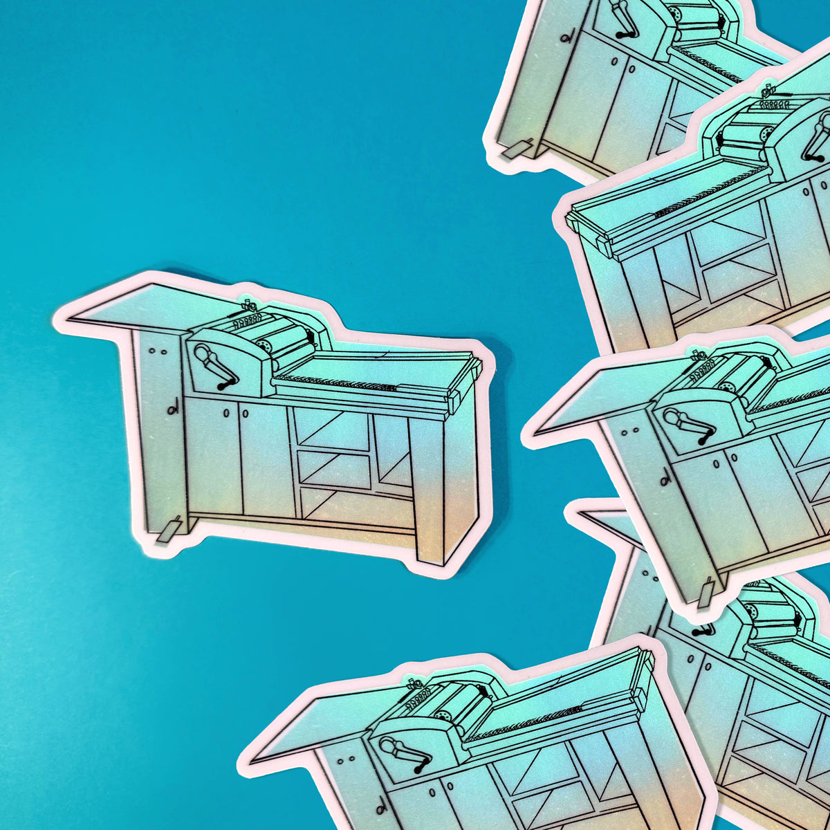 Pier Six Press - Letterpress Holographic Vinyl Sticker 