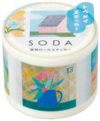 HITOTOKI by KING JIM - SODA transparent Masking Tape Sticker type: Pin badge