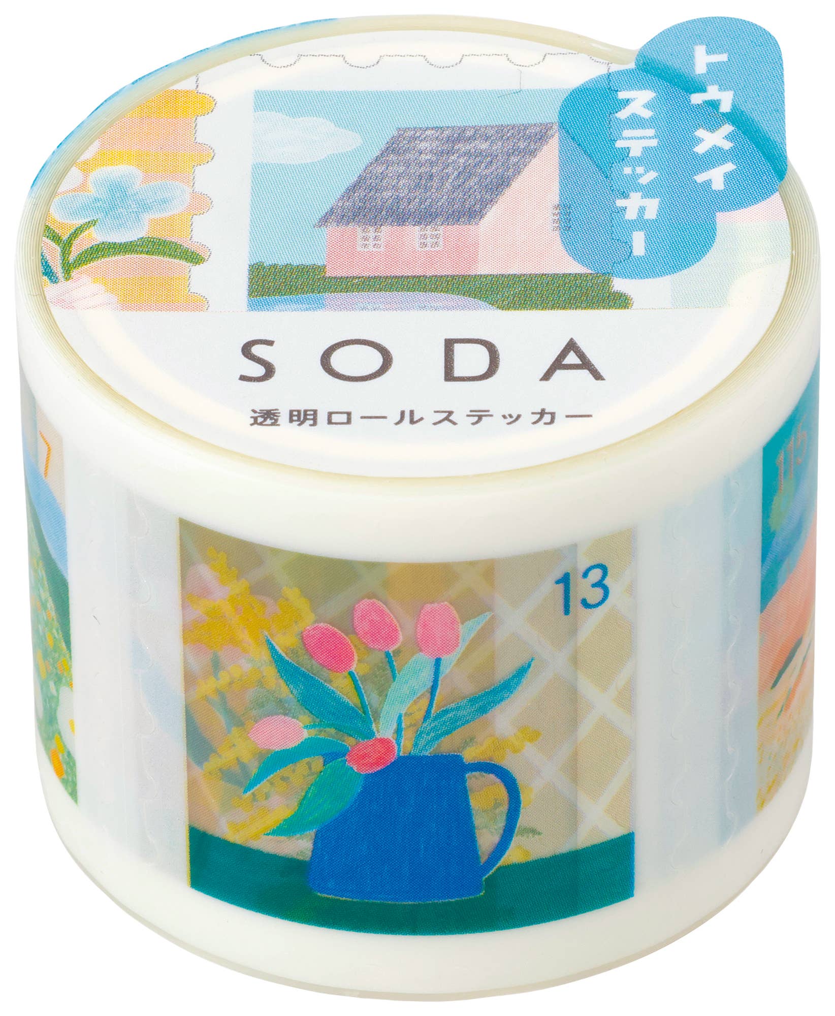 HITOTOKI by KING JIM - SODA transparent Masking Tape Sticker type: Pin badge