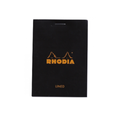 Rhodia Classic Notepad 6 x 8.25: Black LINED w/ MARGIN / 6" x 8.25"