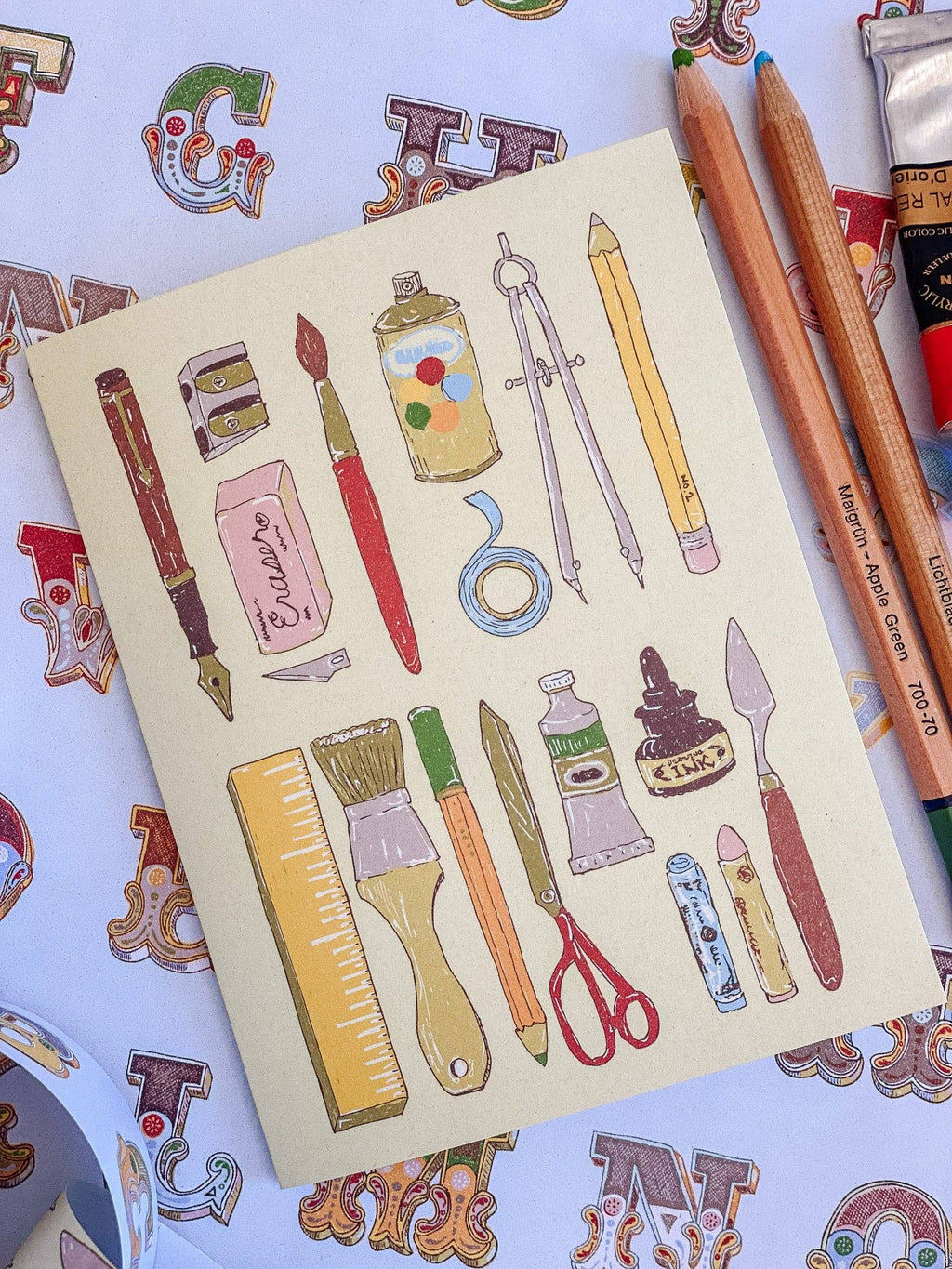 re:mused studio - Art School Supplies A2 Greeting Card