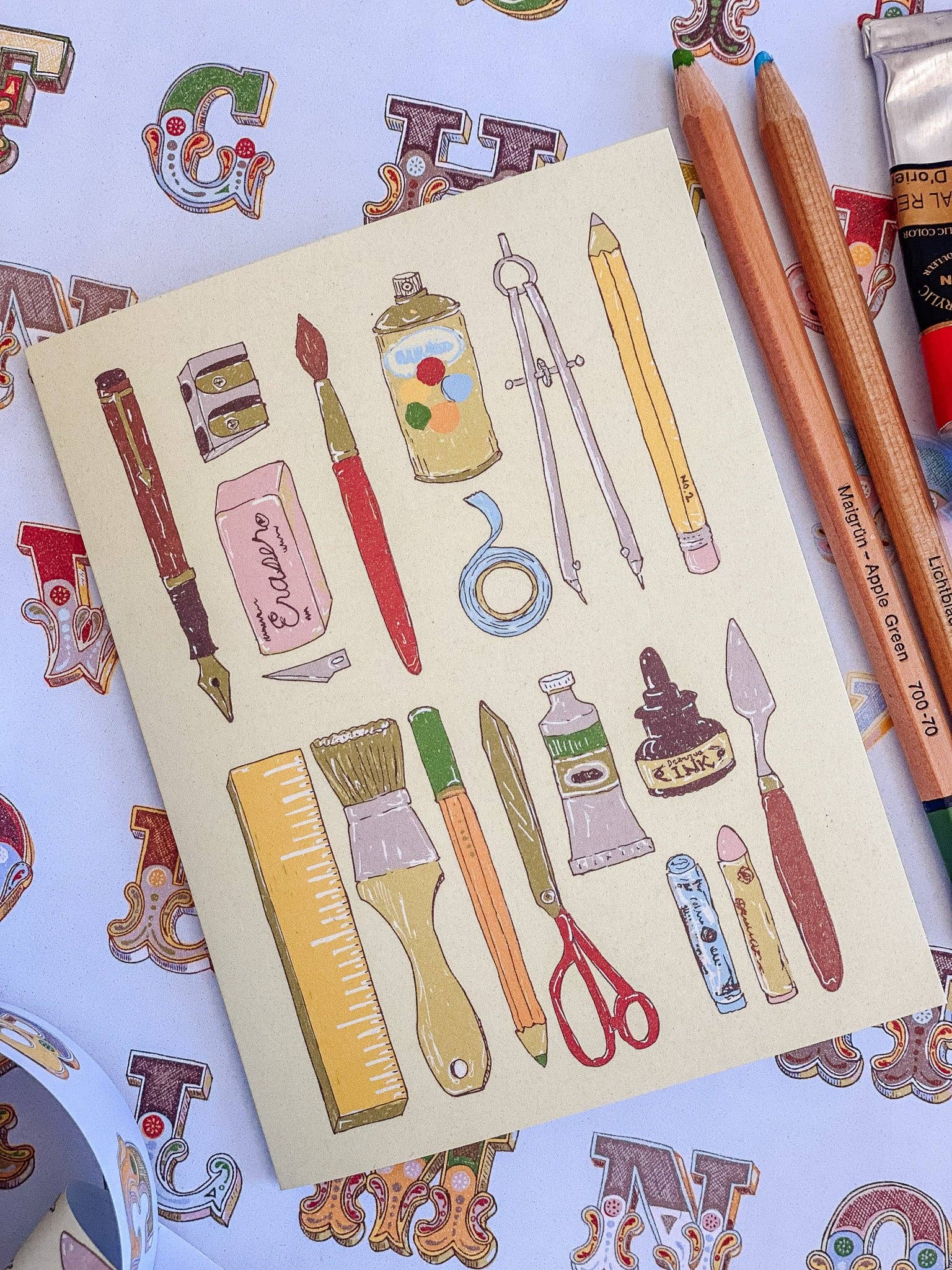 re:mused studio - Art School Supplies A2 Greeting Card