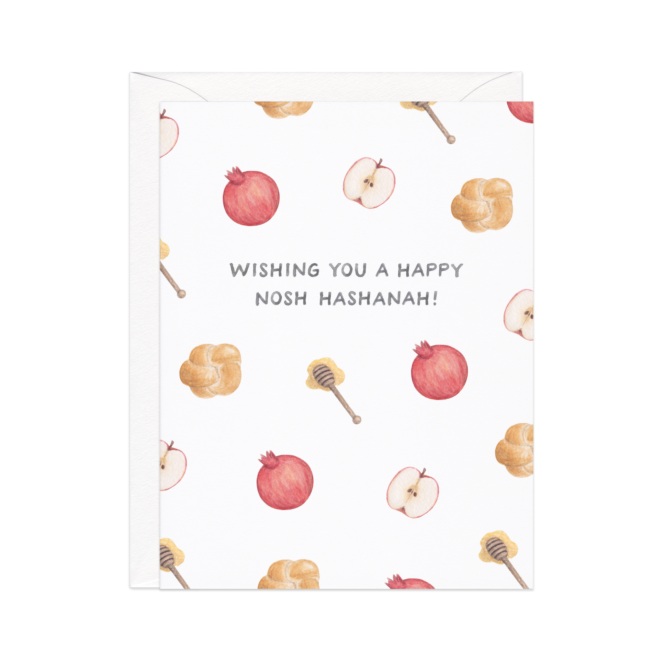 Amy Zhang - Nosh Hashanah — Food Pun Jewish New Years Card