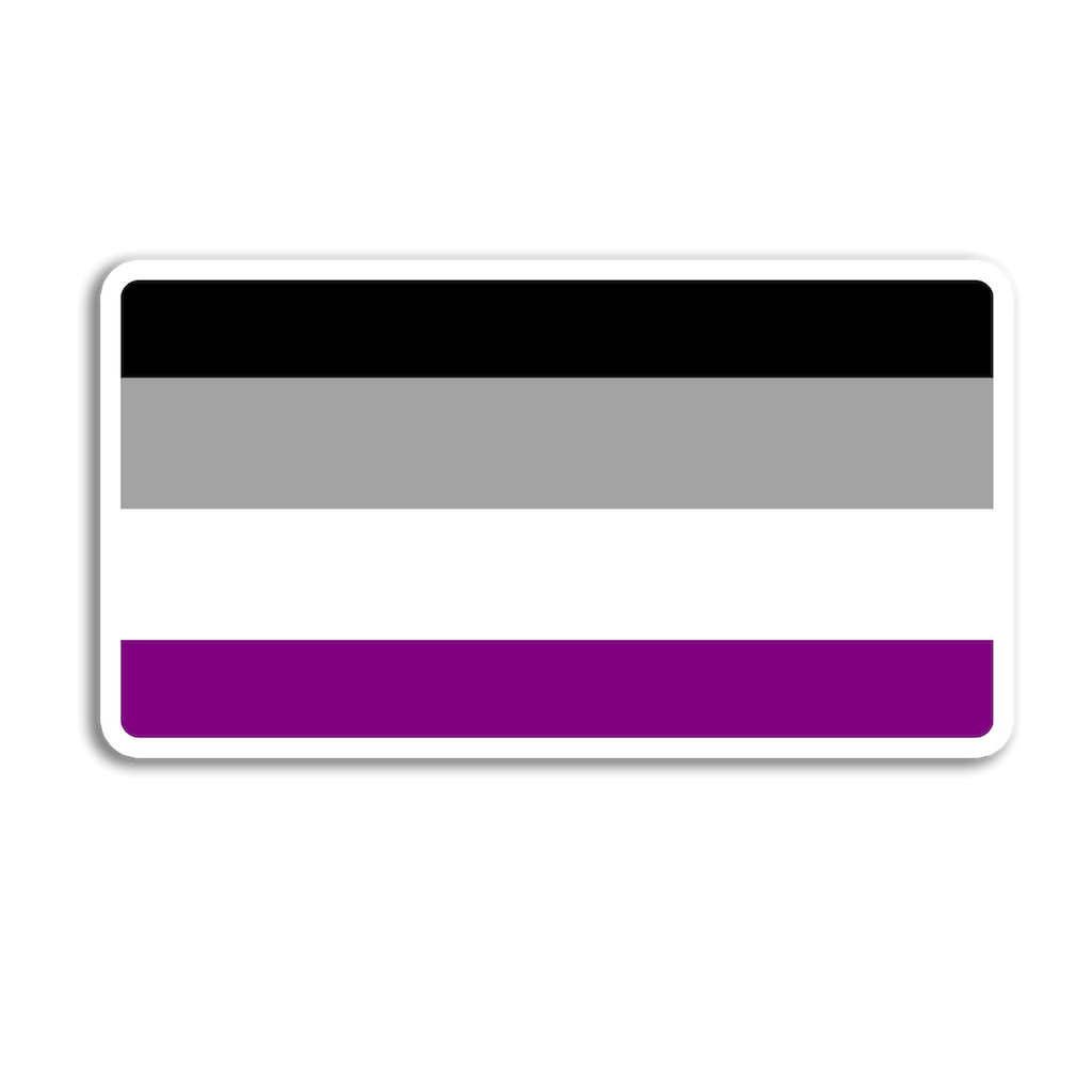 Stick With Finn - Asexual Pride Flag Sticker: 2.7 x 1.5 in