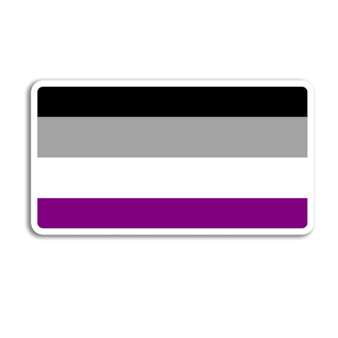 Stick With Finn - Asexual Pride Flag Sticker: 2.7 x 1.5 in
