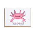 Lady Pilot Letterpress - Axolotl Thanks Greeting Card