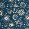 Giftsland -  Celestial, Metallic Design on a Dark Teal Backdrop