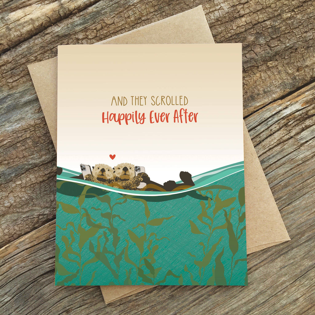 Modern Printed Matter - Scrolled Ever After Wedding Card