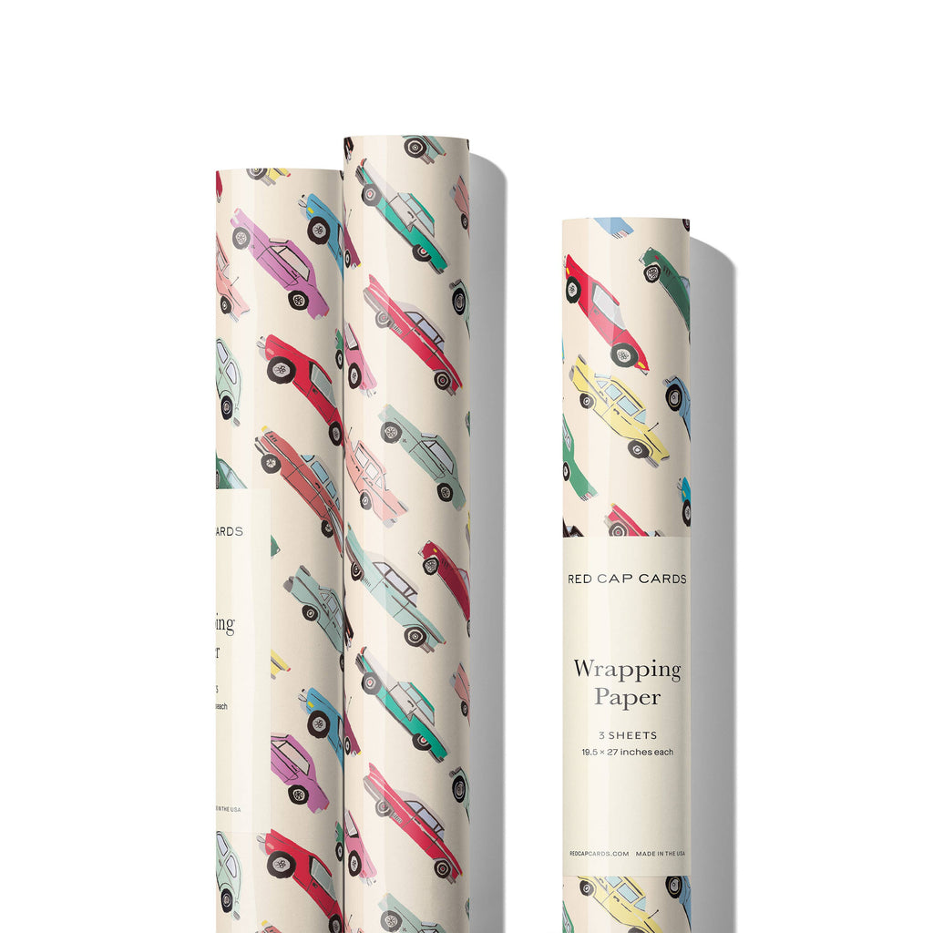 Red Cap Cards - Cars wrapping paper