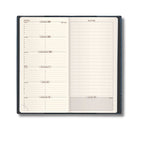 2027 "Space 17" Slim Weekly Planner - Genuine Leather Cover: Black