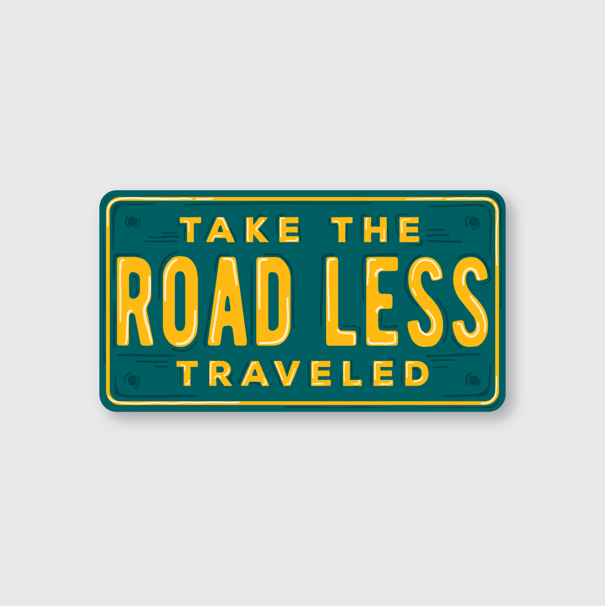 Pike Street Press - Road Less Traveled License Sticker: 3.25" x 1.75"