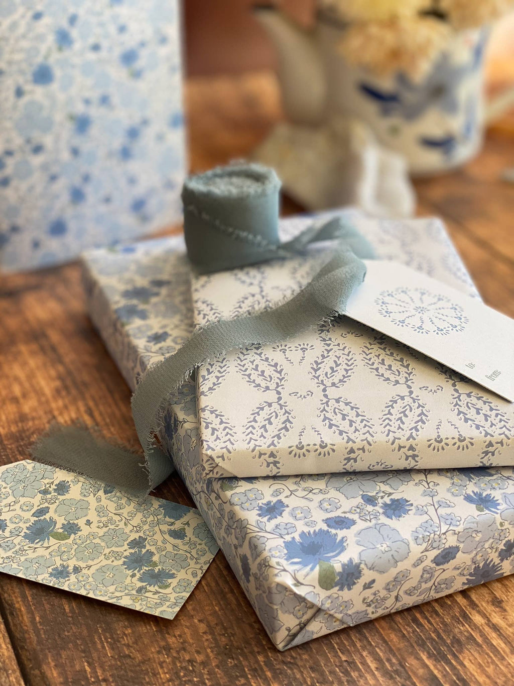 re:mused studio - Cornflower Meadows Gift Wrap Sheet – Double Sided