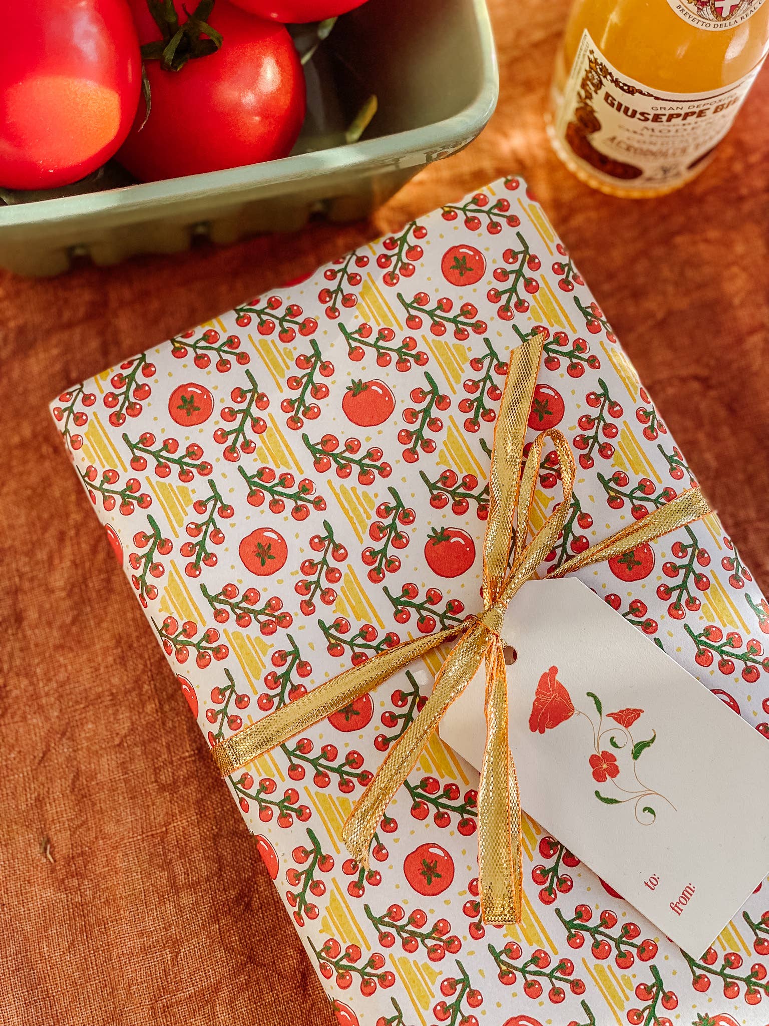 re:mused studio - Tomato Ravioli Gift Wrap Sheet - Double Sided