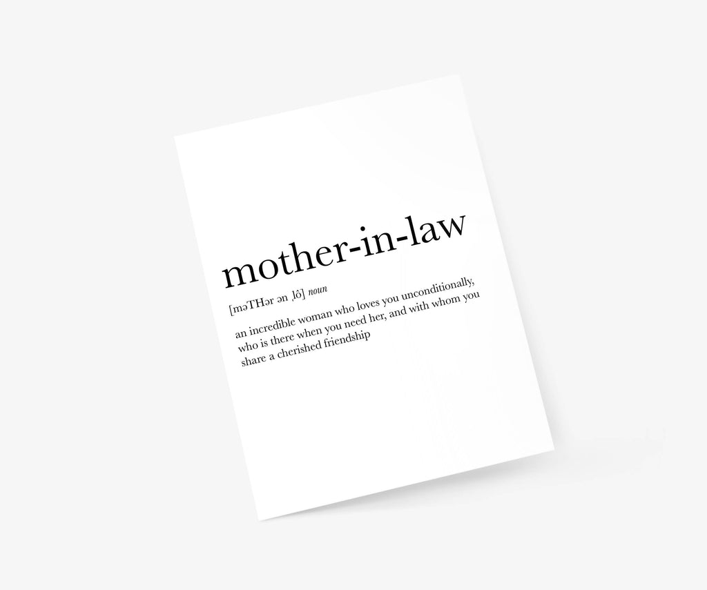 Footnotes - Mother-In-Law Definition - Mother's Day Card