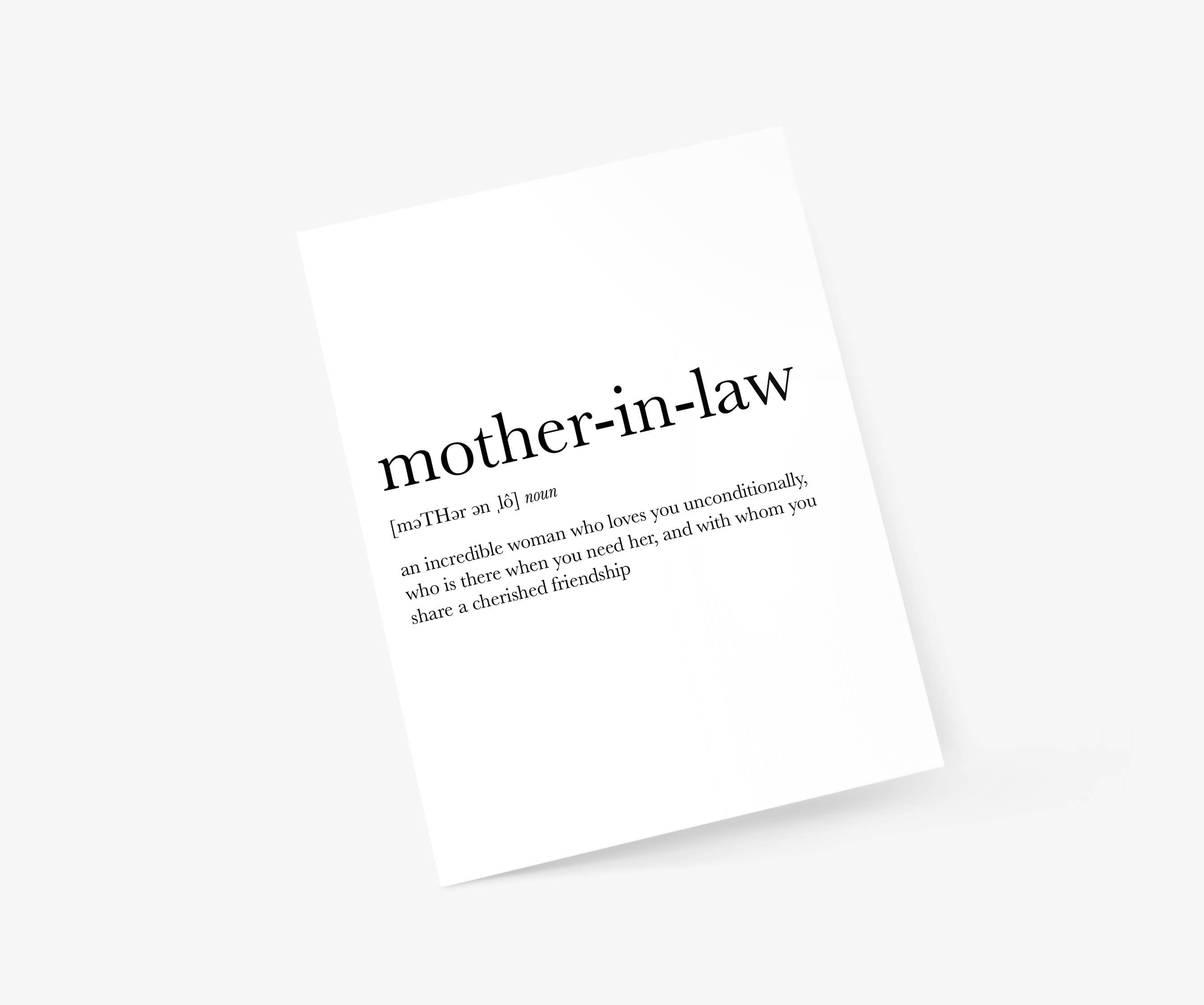 Footnotes - Mother-In-Law Definition - Mother's Day Card