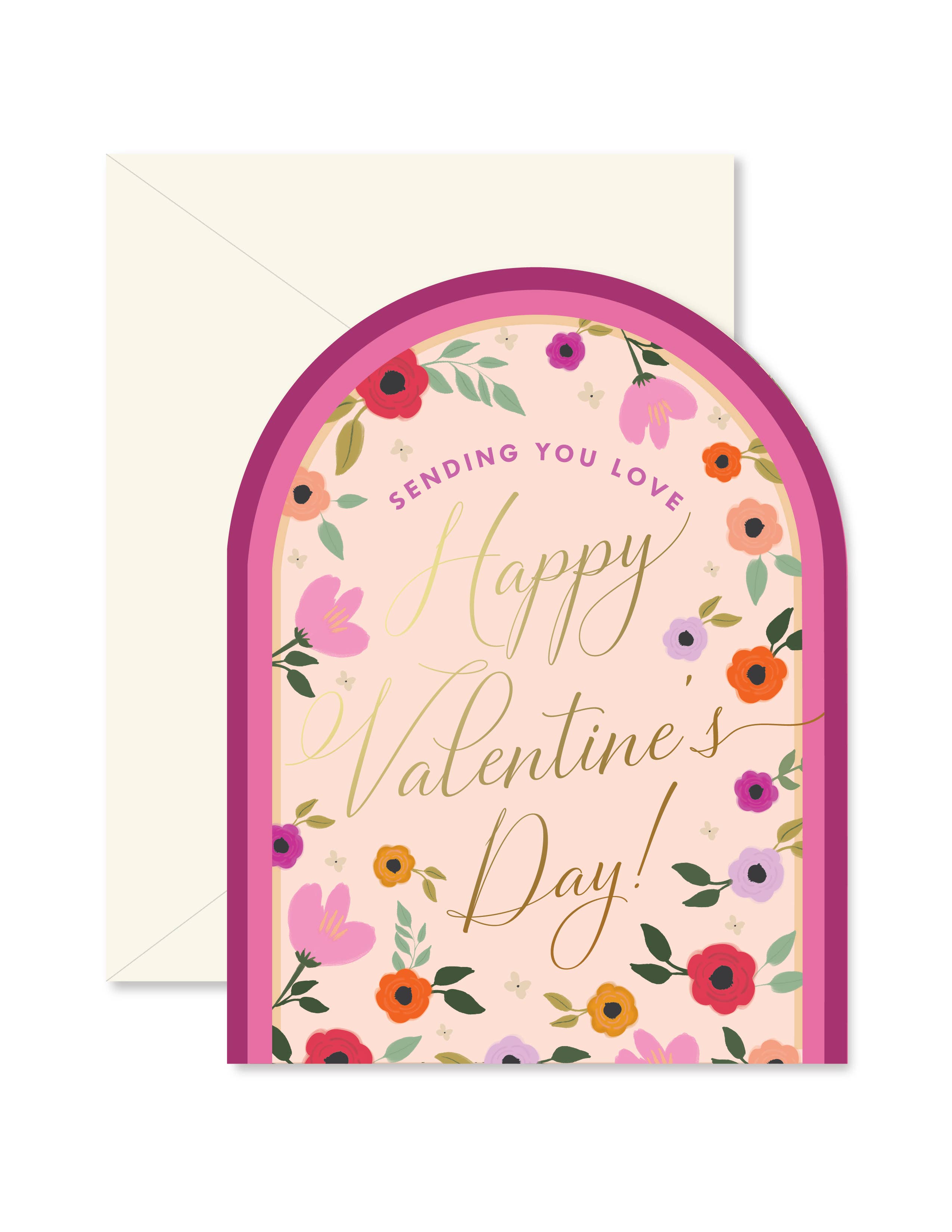 Ginger P. Designs - Valentine's Day Floral Arch Greeting Card