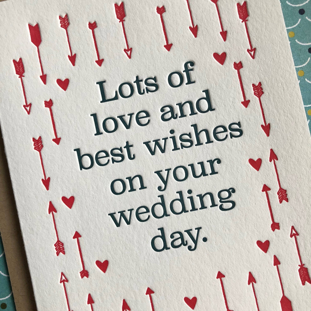 Lucky Bee Press - Arrow Love & Wish - letterpress card