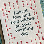 Lucky Bee Press - Arrow Love & Wish - letterpress card