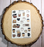 Sakura Design Gallery - Coffee Lovers Sticker Sheet, Coffee Cup Stickers