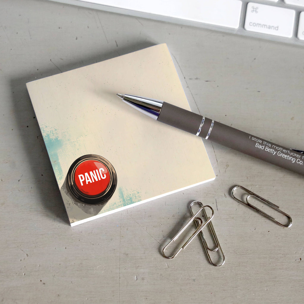 Bad Betty Greeting Co. - Panic Button - Funny Office Sticky Note Pad