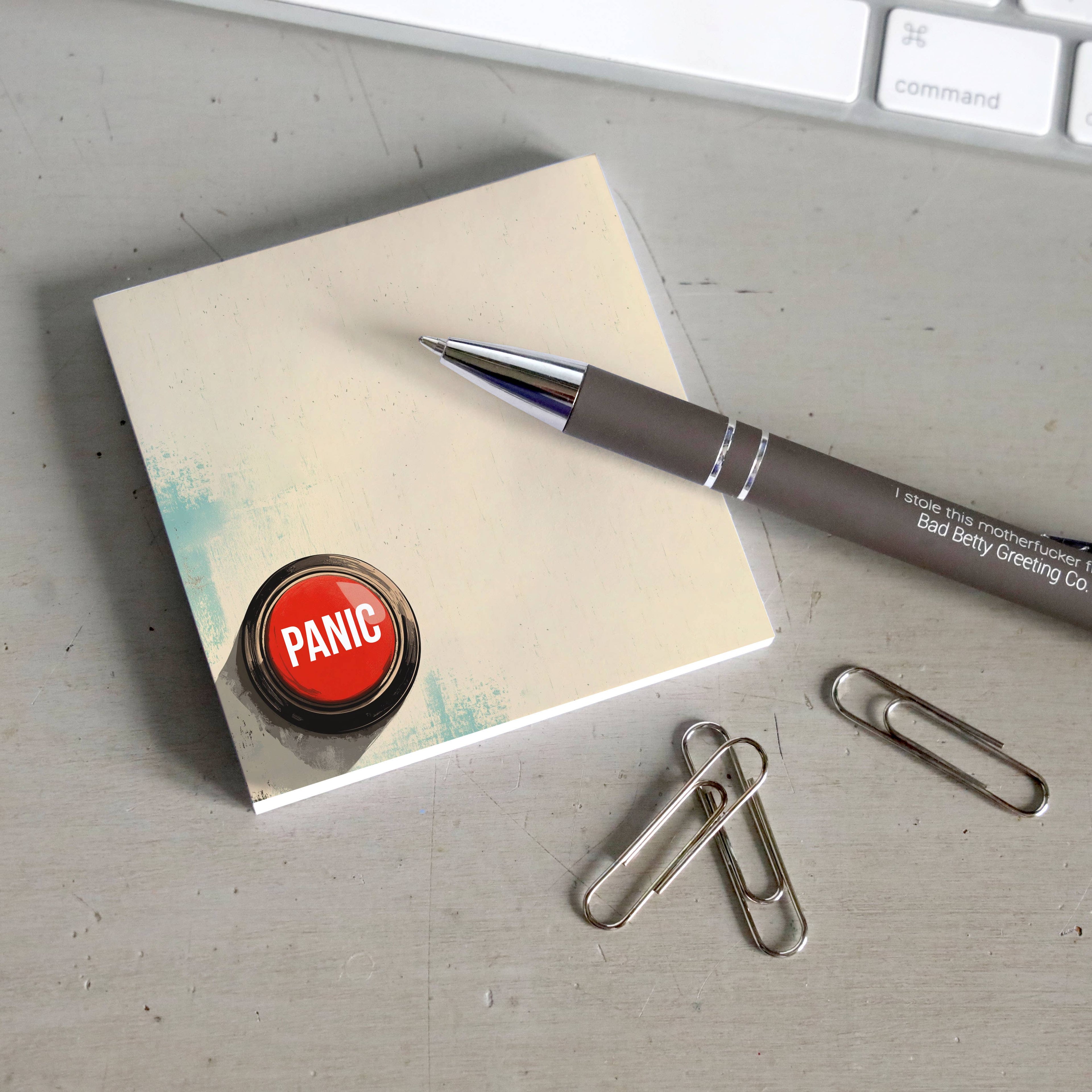 Bad Betty Greeting Co. - Panic Button - Funny Office Sticky Note Pad