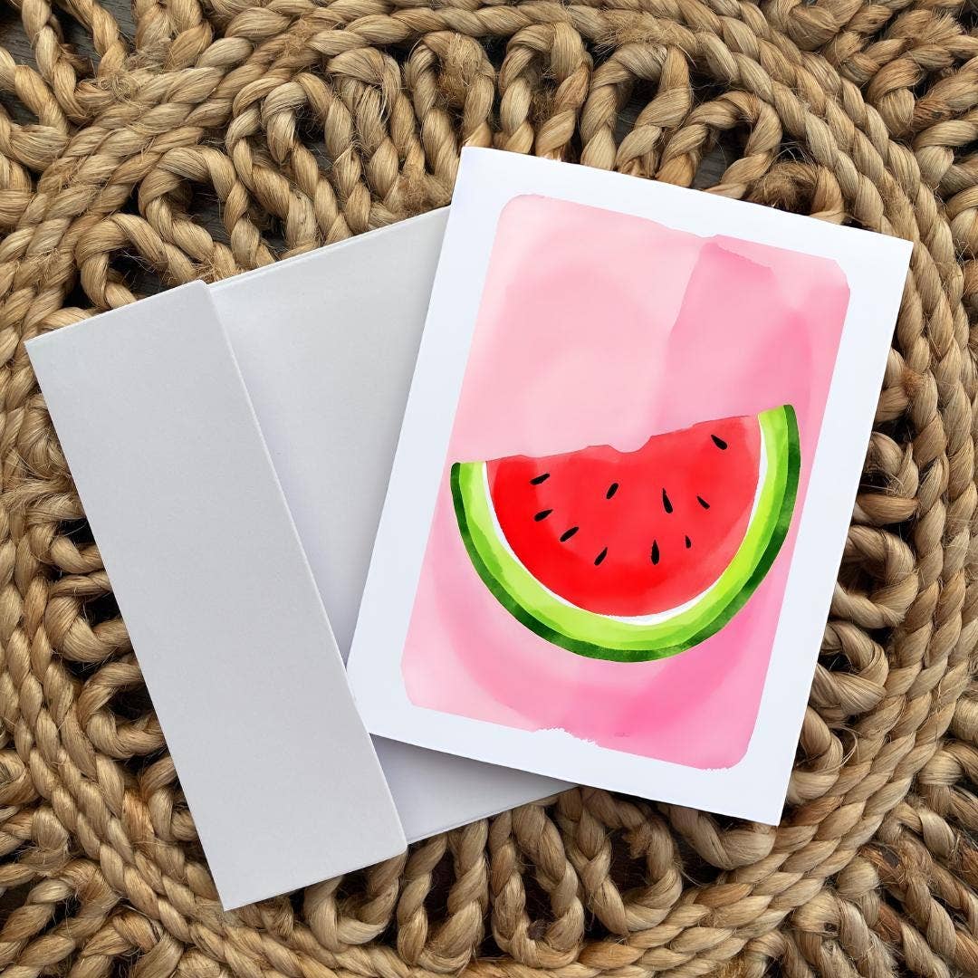 Cryptic Paper Co. - Set Of 5 Neon Fruit Note Cards For Any Occasion