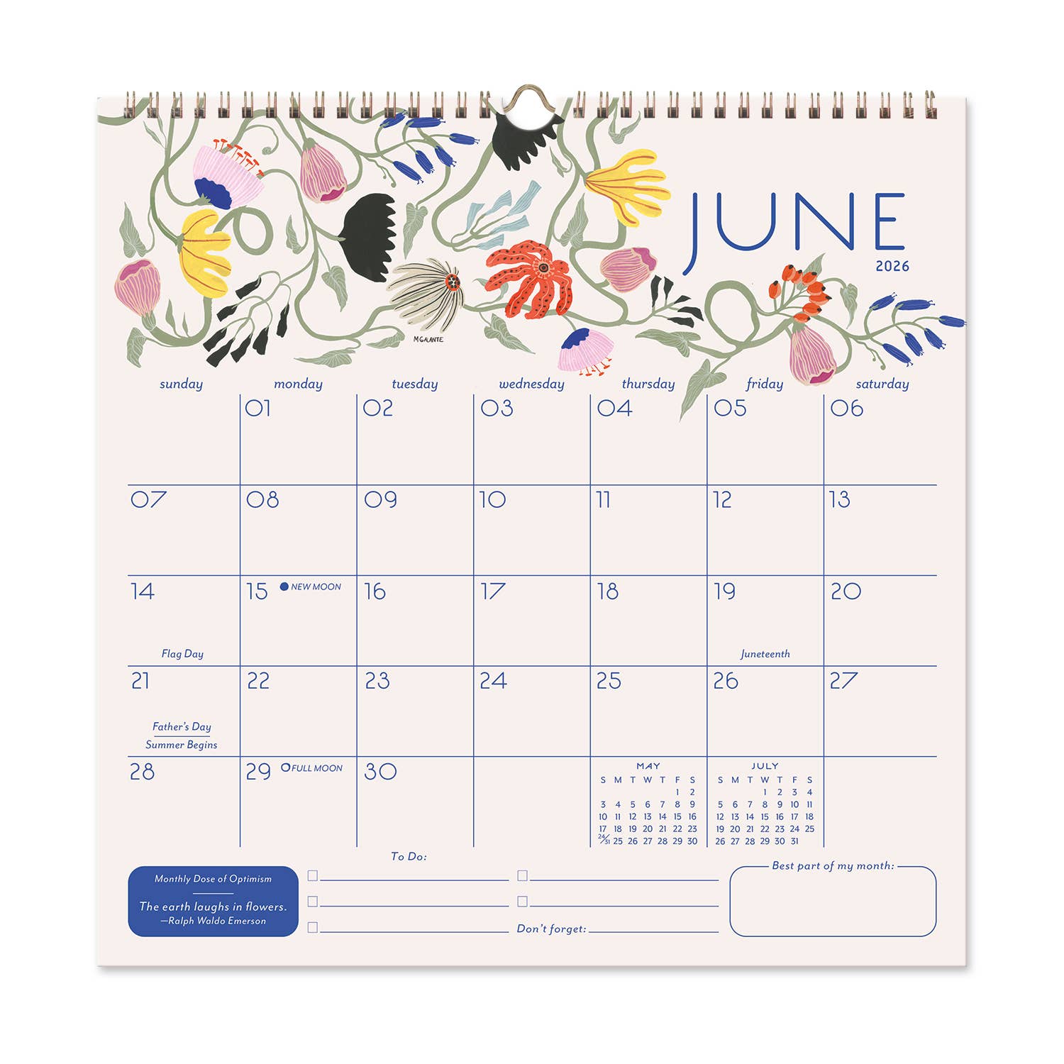 Seedlings - 2026 Seedlings Garden Party 12 Month Classic Grid Calendar