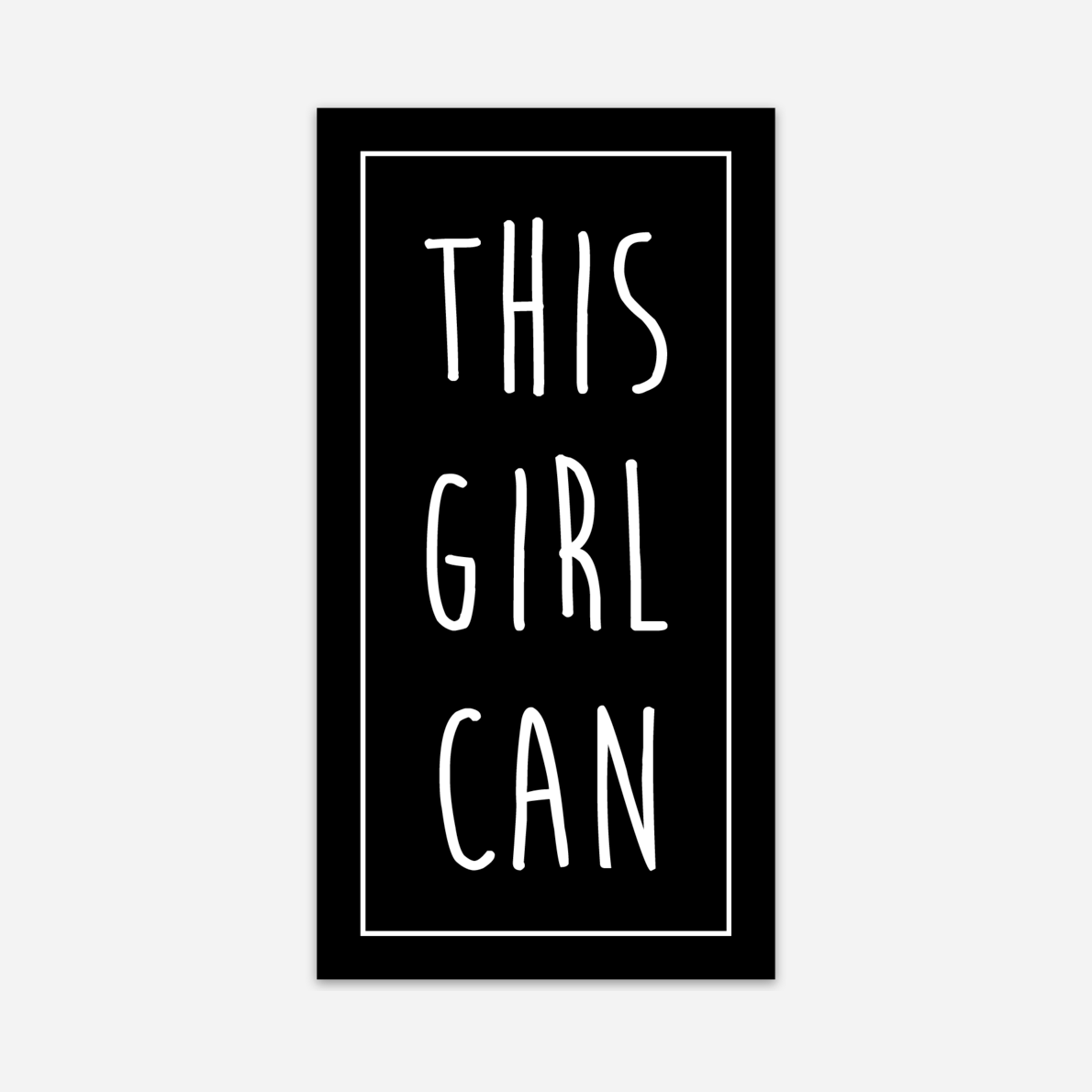 Discovery Stickers - This Girl Can Vinyl Sticker: Pink / Tall