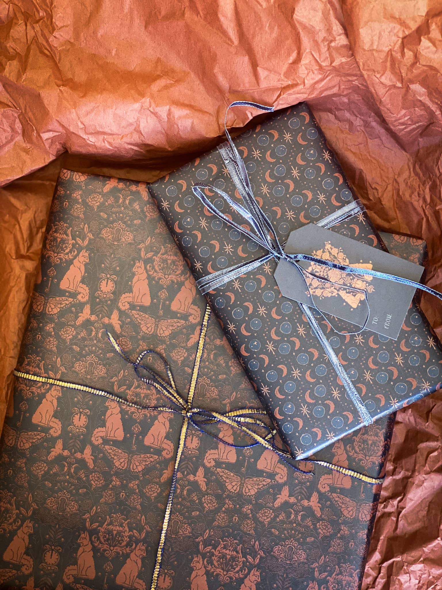 re:mused studio - Moonlight Garden Gift Wrap Sheet-Double Sided: Single Sheets