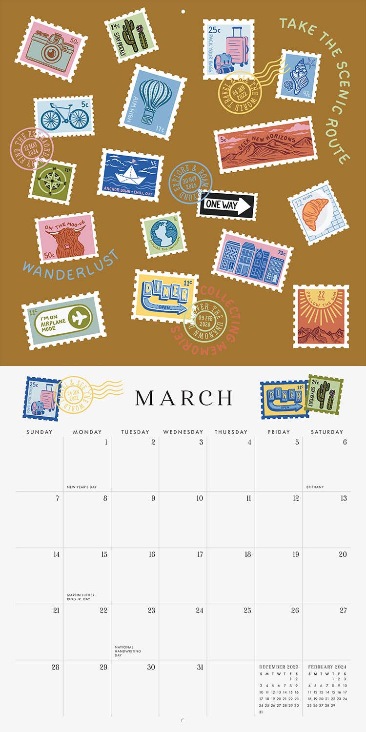 Paper Source Wholesale - 2026 Art Grid Calendar