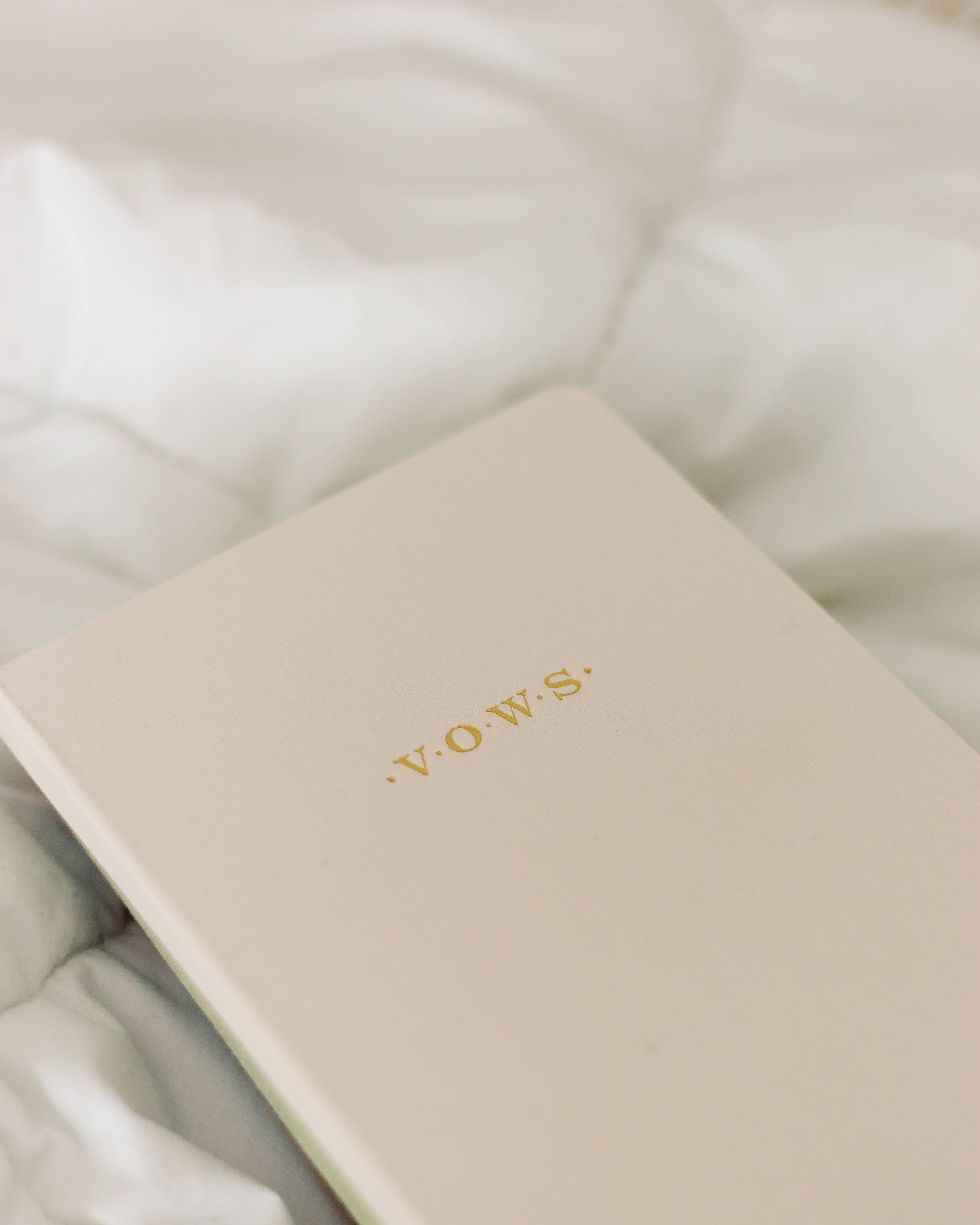 Studio Portmanteau - Wedding Vows Foil Embossed Linen Notebook | Neutral Tones: Cream