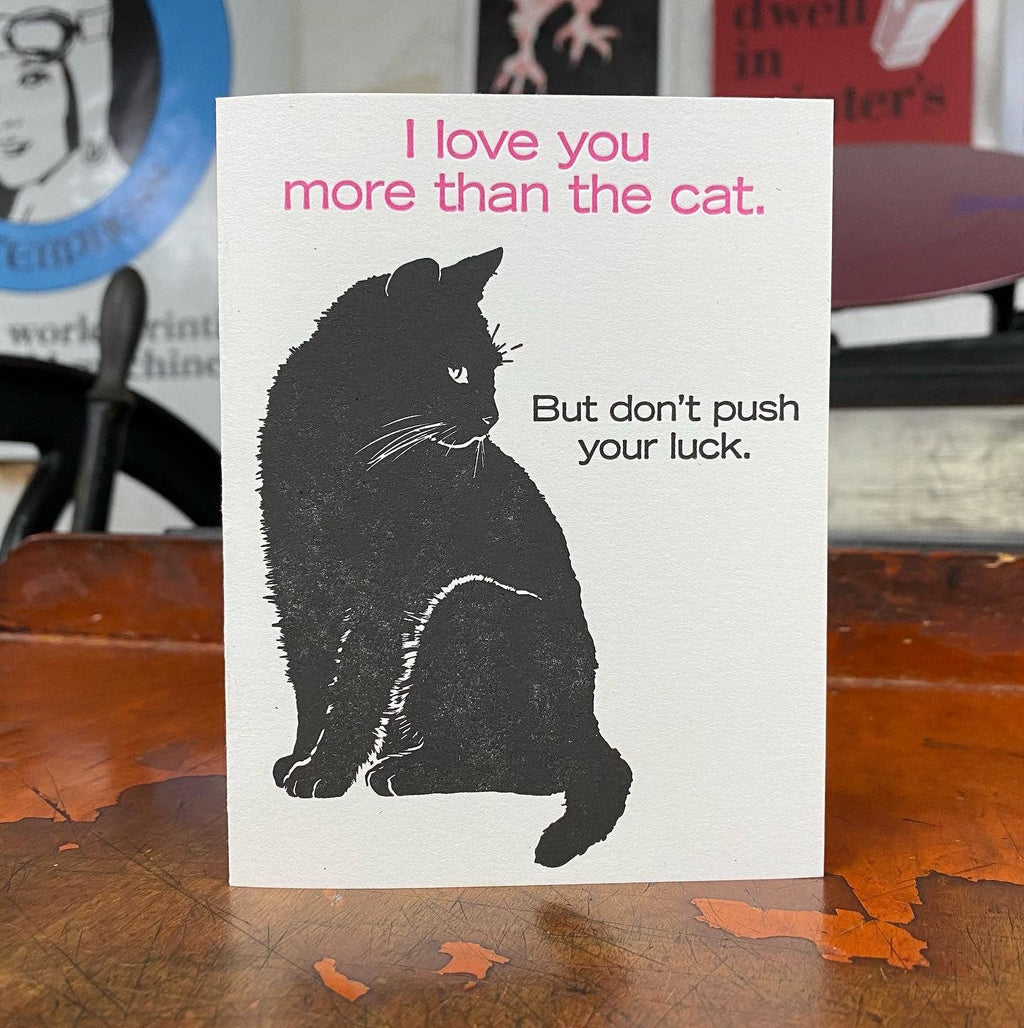 Lady Pilot Letterpress - Cat Love Greeting Card