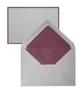 Original Crown Mill Bi-Color Note Card Box, Grey/Bordeaux
