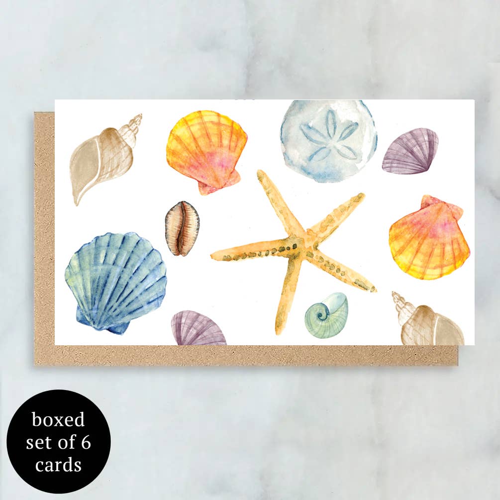 Abigail Jayne Design - Sea Shell Mini Cards- Boxed Set of 6