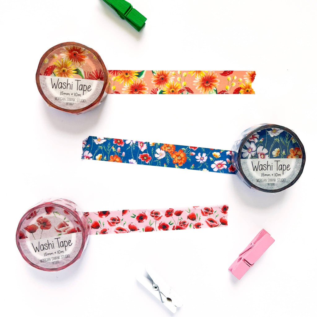 Morgan Swank Studio - Poppies Floral Washi Tape